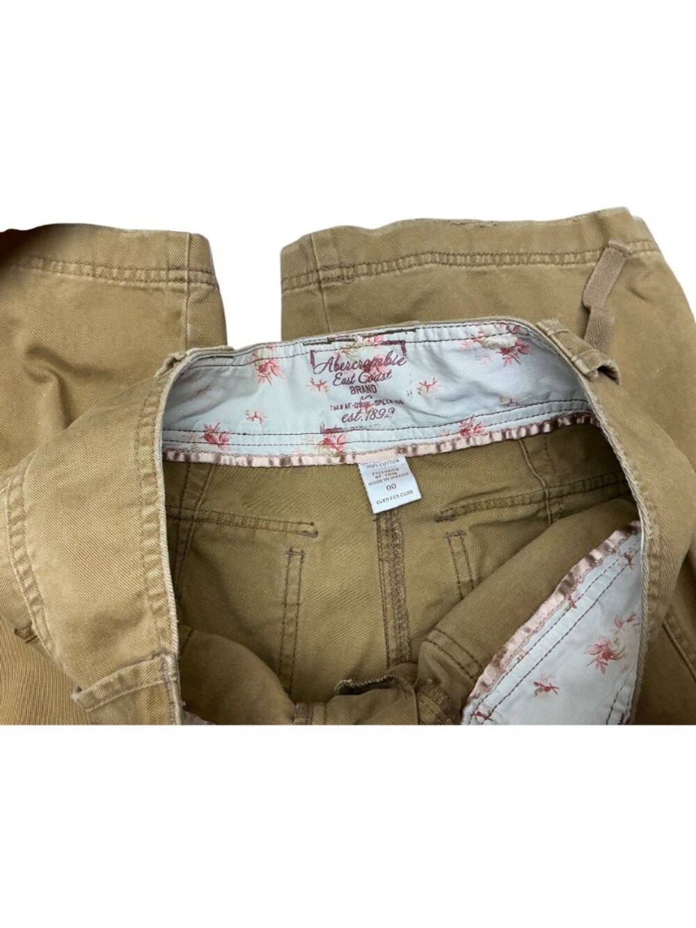 Abercrombie & Fitch Khaki Cargo Pants Sz 00 - Picture 3 of 4